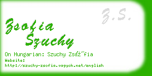 zsofia szuchy business card